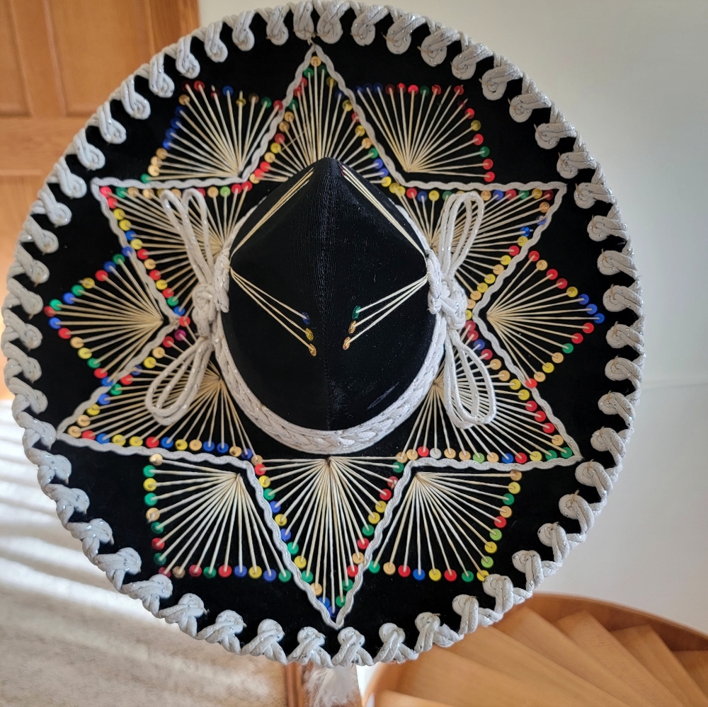 Authentic Mexican Colorful Embroidered Sombrero 16 X 16